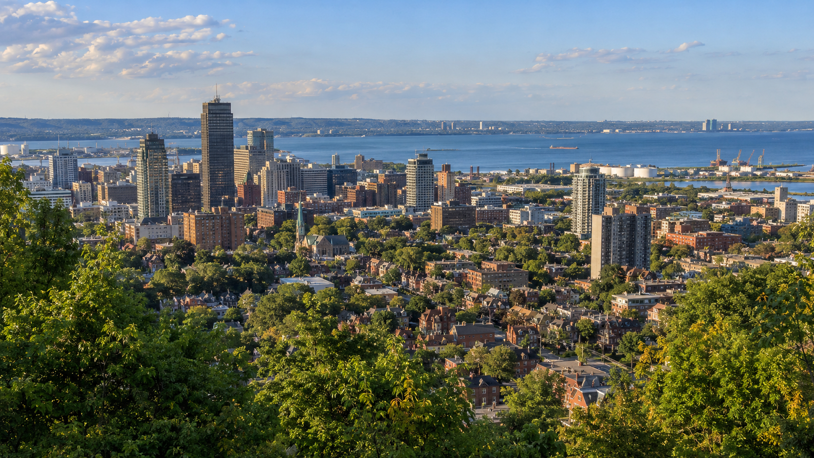 Cityscape stock photo of downtown Hamilton, Ontario, Canada